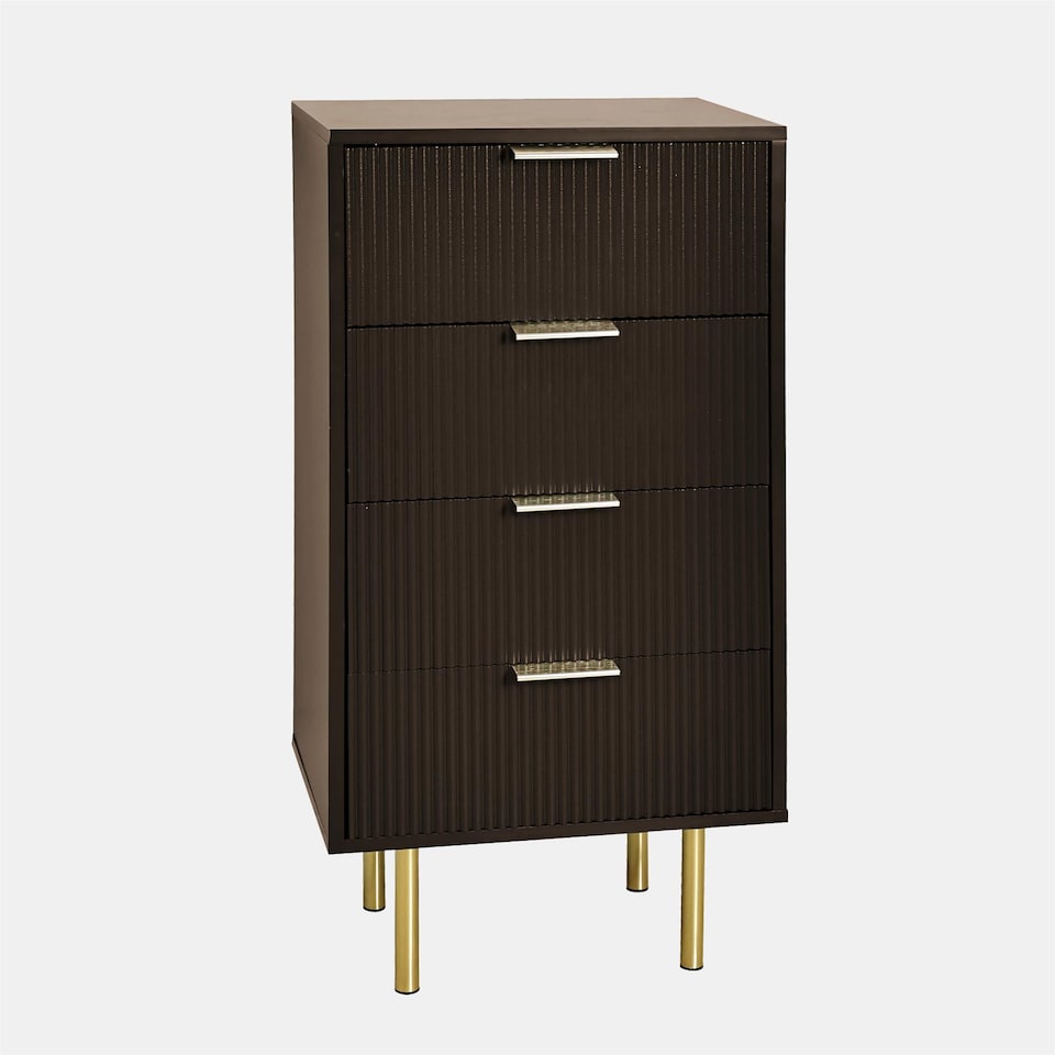 image 1 of OHS Ribbed 4-Drawer Unit Engineered Wood Cabinet Storage
