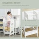 image 4 of HOMCOM Kids Step Stool Toddler Kitchen Stool w/ Adjustable Standing Platform White