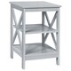 image 8 of COSTWAY 3-Tier Nightstand Side Table X-Design End Table Grey