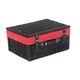 image 2 of 41cm Empty Willow Wicker Picnic Basket with Lining Red | Red | One Size