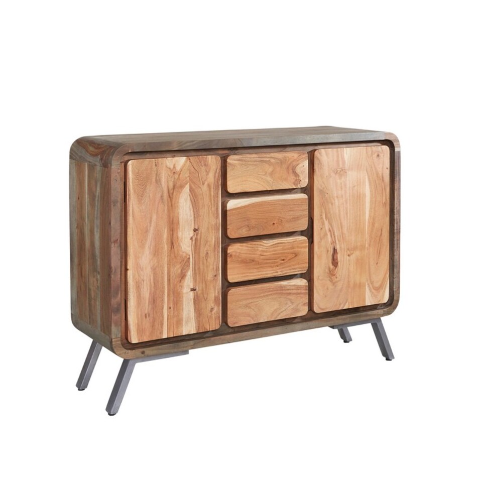 image 1 of Aspen Large Sideboard - Metal/Wood - L40 x W120 x H90 cm | Brown