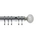 image 1 of 25-28mm Crash End Satin Silver Metal Curtain Pole Set 120 - 210cm Silver | Silver