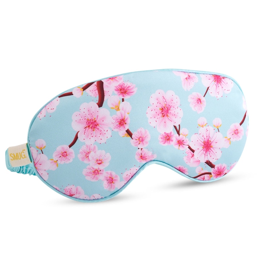 image 1 of SMUG Satin Sleep Mask - Cherry Blossom Print