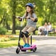 image 2 of HOMCOM Foldable Powered Scooter 120W w Adjustable Seat and Brake | Pink