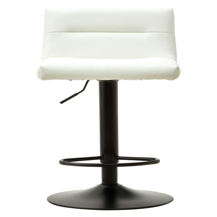 Interiors By Premier Comfortable White Leather Effect Bar Stool, Leather Upholstered Bar Stool, Luxurious Modern Bar Stool White