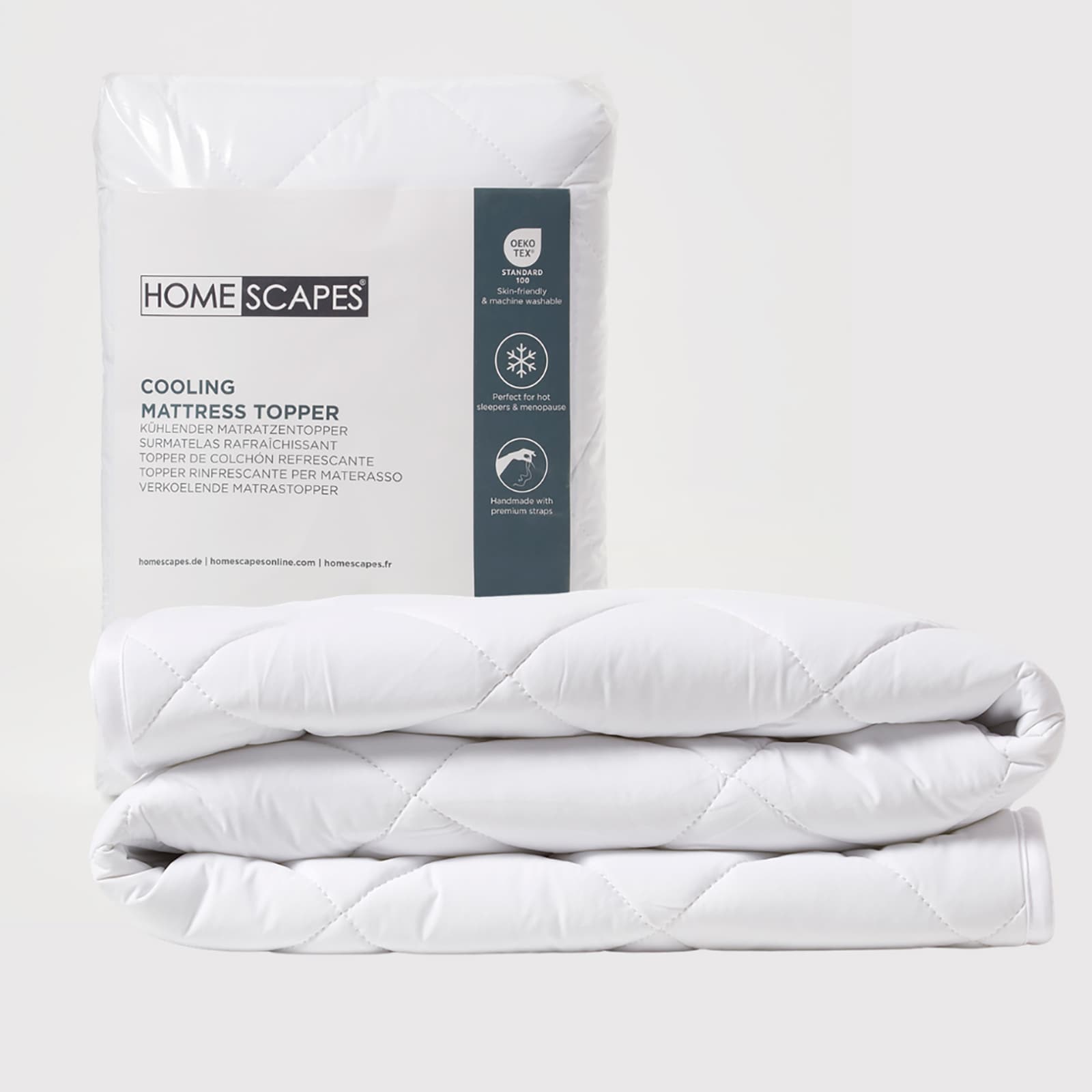 Homescapes Advanced Cooling Mattress Topper | White | Small Double | 1