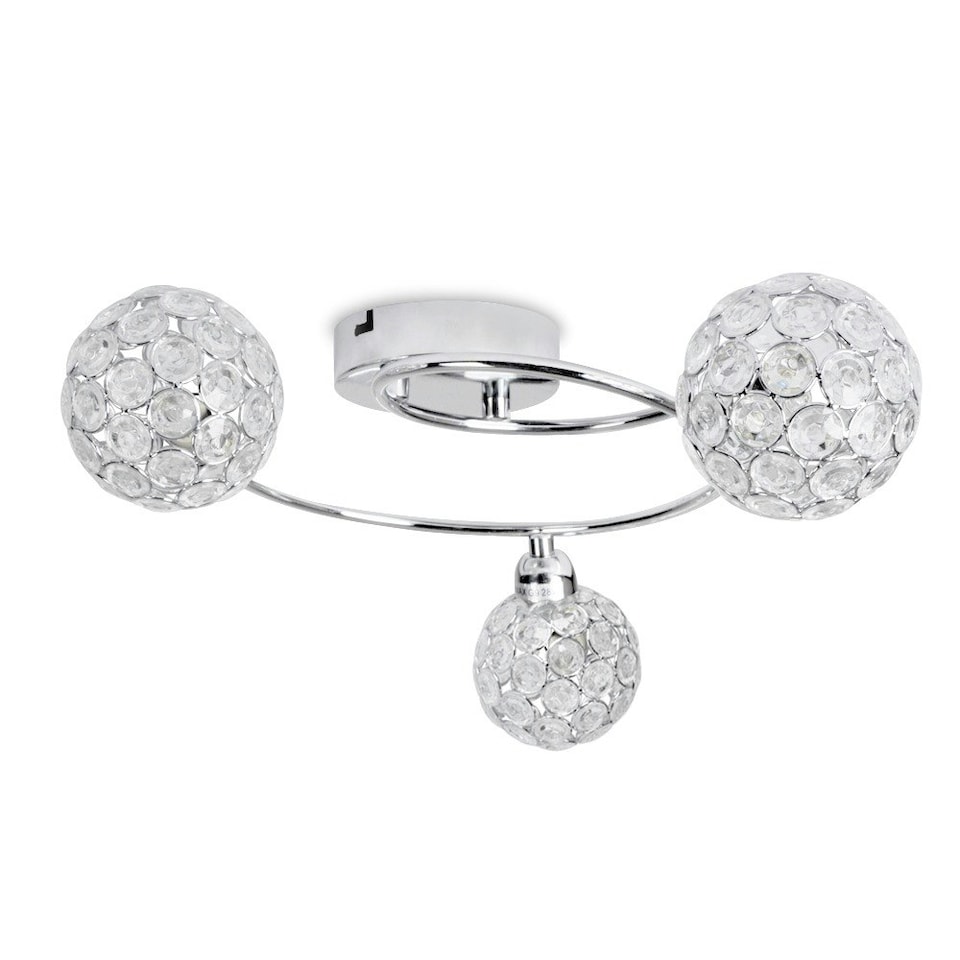 image 1 of ValueLights Ducy 3 Way Silver Ceiling Bar Light | Chrome