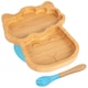 image 1 of Tiny Dining Bamboo Llama Baby Weaning Plate & Fork Set - Blue