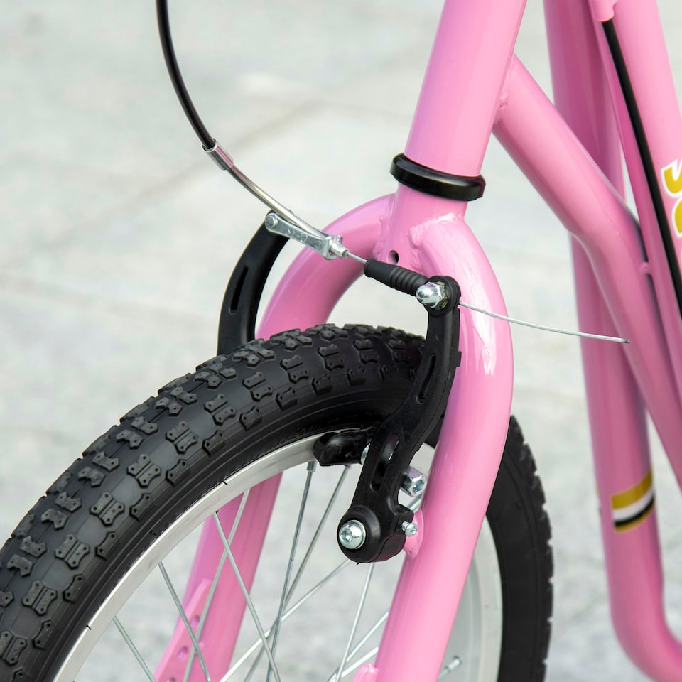 image 1 of HOMCOM Teen Scooter Adjustable Height Dual Brakes Rubber Wheels Kickstand, Pink
