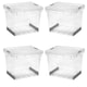 image 3 of 2 x 60 Litre Clear Plastic Stackable Ultra Resistant Modular Plastic Storage Container Boxes With Secure Clip Lock Lids Clear