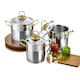 image 3 of Luna Collection 6-piece Stainless Steel Mini Cookware Set (Gold Handles)