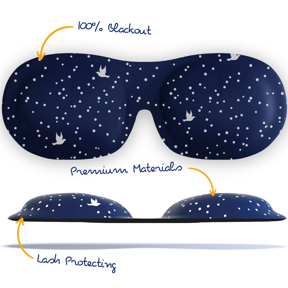 image 1 of SMUG Contoured 3D Blackout Sleep Mask - Night Sky Print