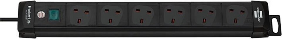 BRENNENSTUHL - Premium-Line 6 Way Switched Extension Lead, 3m Black
