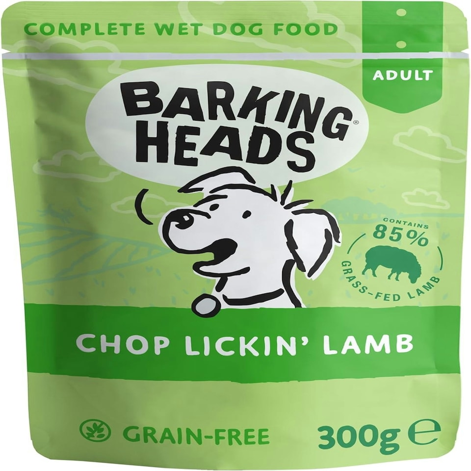 image 1 of Barking Heads Wet Dog Food - Chop Lickin' Lamb - No Artificial Flavours - Grain-Free Recipe (10 x 300 g)
