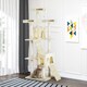 image 7 of PawHut Cat Tree, Kitten Scratch Post Climbing Tower 181 cm for Indoor, Beige