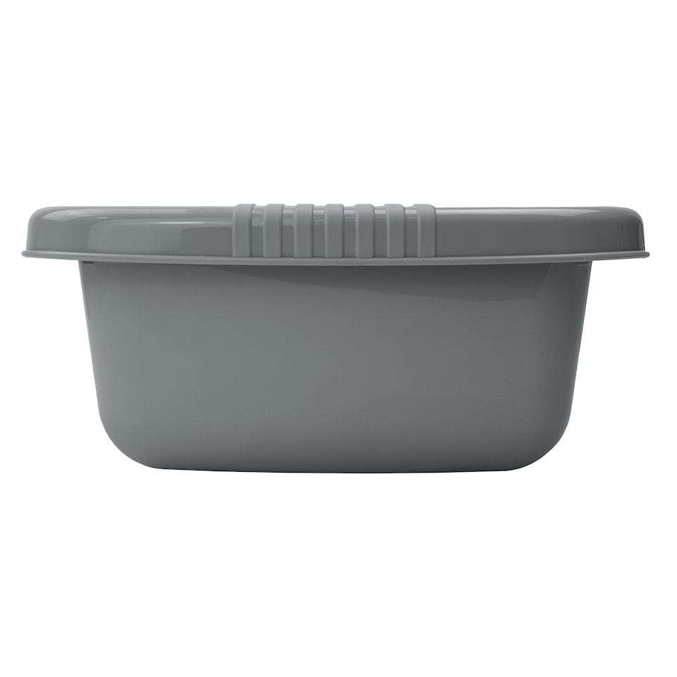 image 1 of JVL Plastic Dish Drainer and Rectangular Washing Up Bowl Kitchen Set, Grey | Grey