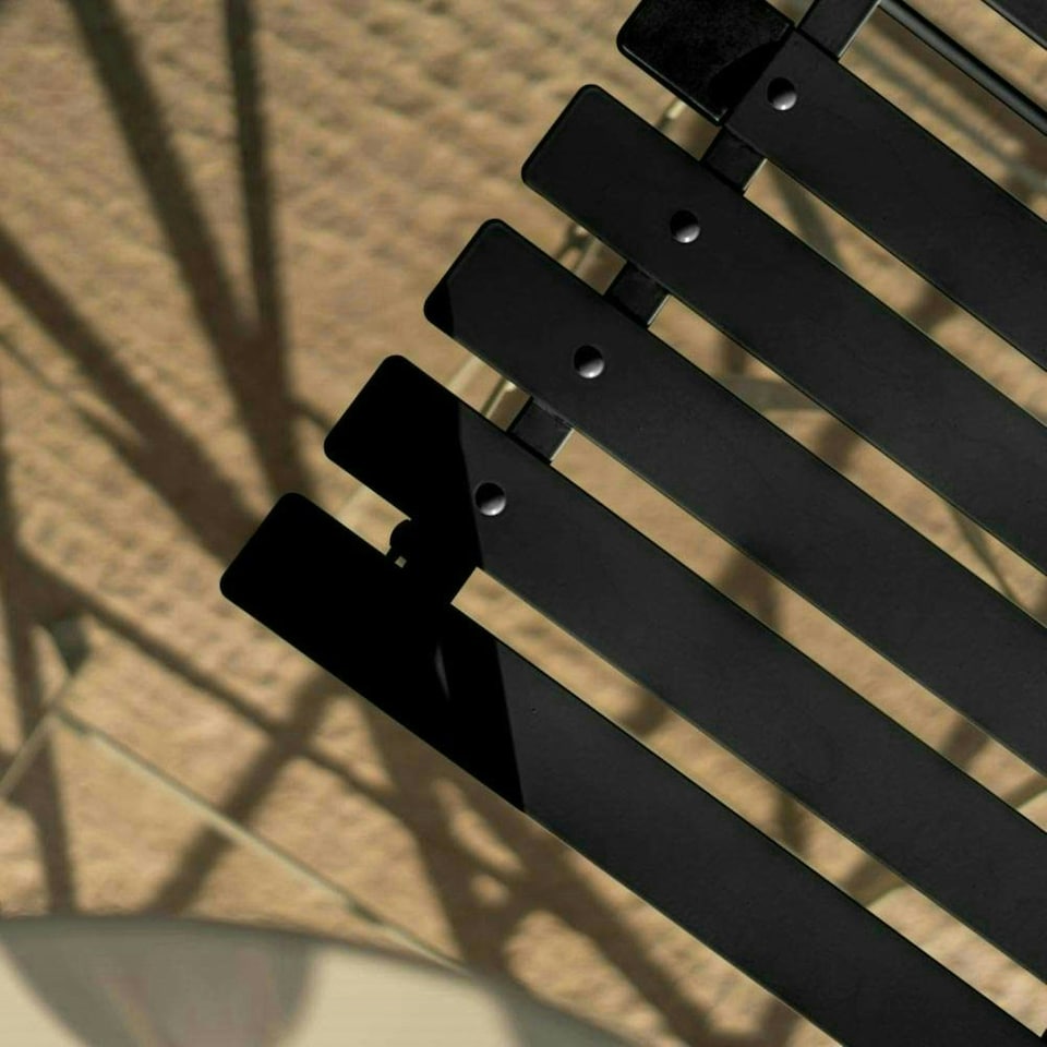 image 1 of Hectare 2 Seater Folding Powder Coated Metal Garden Dining Bistro Set Black