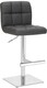 image 1 of Deluxe Allegro Real Leather Kitchen Bar Stool with Adjustable Height & Weighted Base, Charcoal Grey