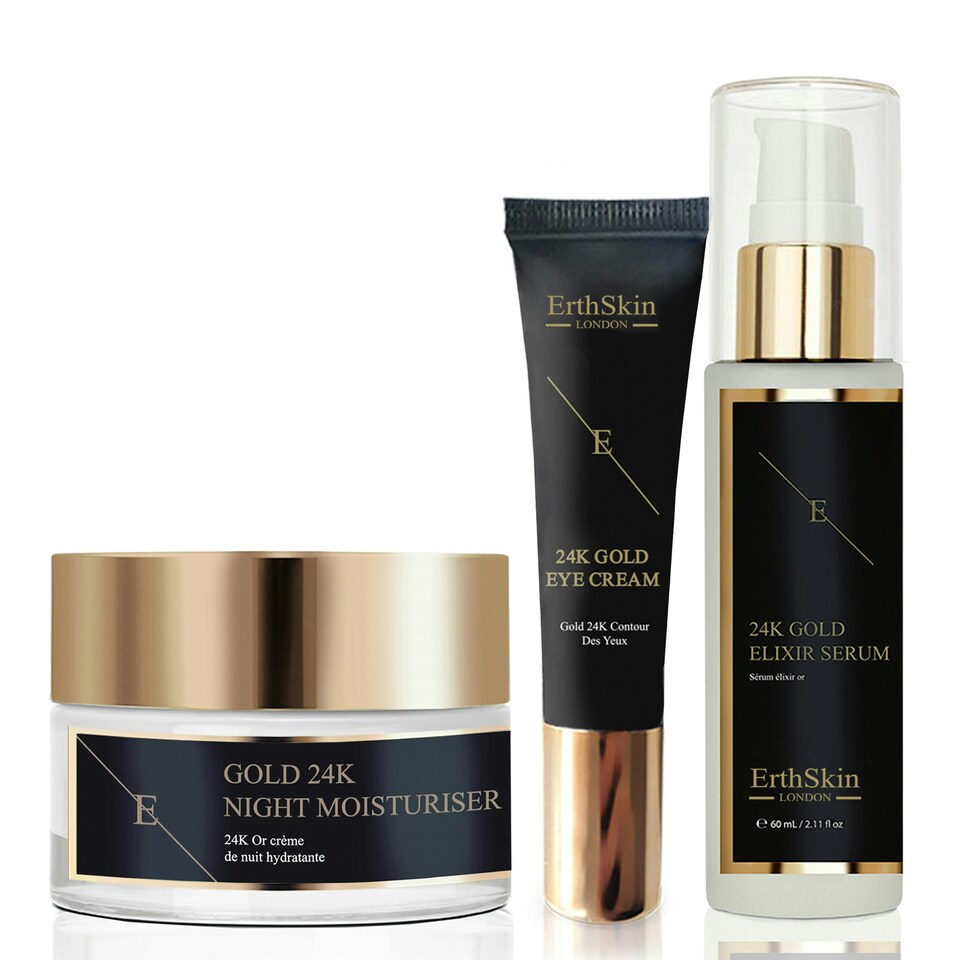 image 1 of Anti - Wrinkle Elixir Serum 24k + ANTI-WRINKLE Night MOISTURISER 24K GOLD + UNDER EYE CREAM 24K GOLD