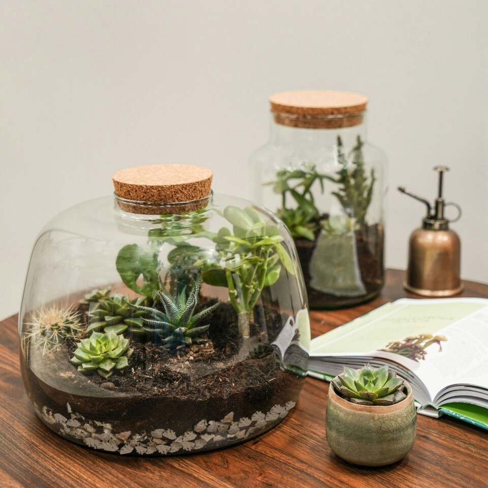 image 1 of Bottle Shape Large Terrarium DIY Kit Clear