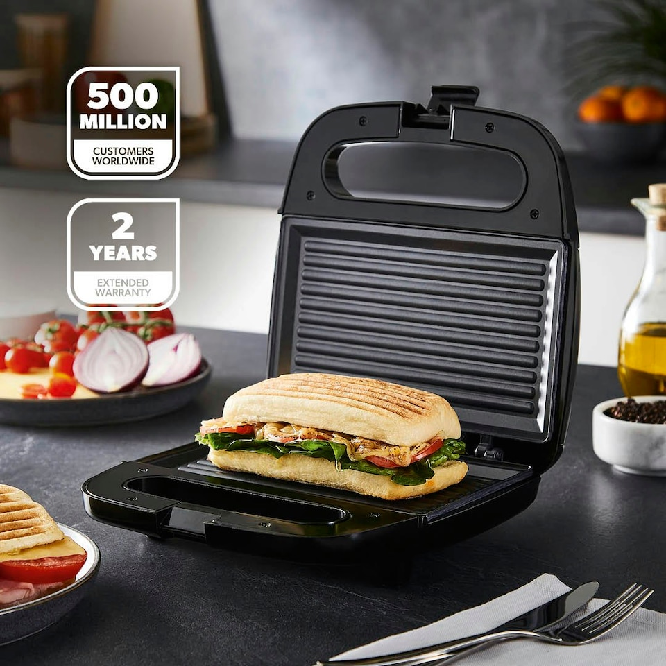 image 1 of GEEPAS 2-Slice Sandwich Toasting Press & Grill