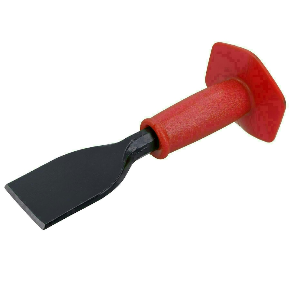image 1 of 3" / 75mm Solid Brick Bolster Chisel with Guard Stone Masonry Soft Grip TE385