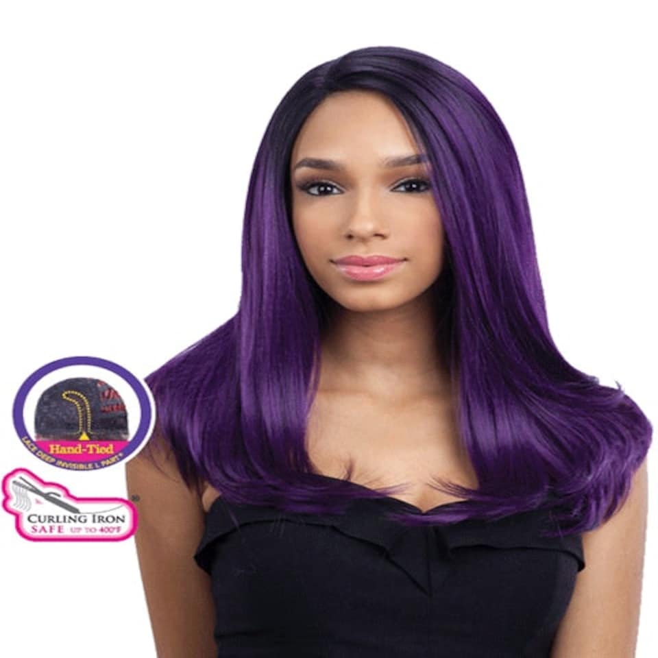 Shake N Go Freetress Equal Lace Front Deep Invisible L Part Syn Justice Wig Multi | Hazepurple | One Size