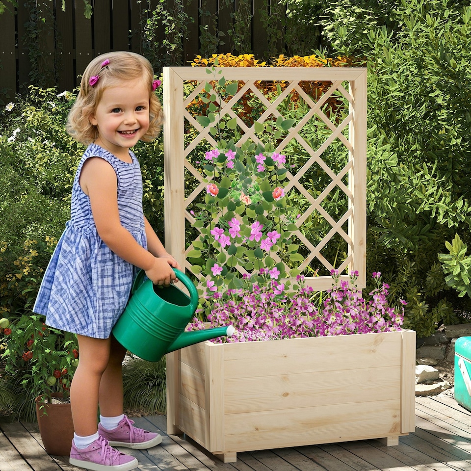 image 1 of COSTWAY Raised Garden Bed 104 cm Wooden Elevated Planter N/A