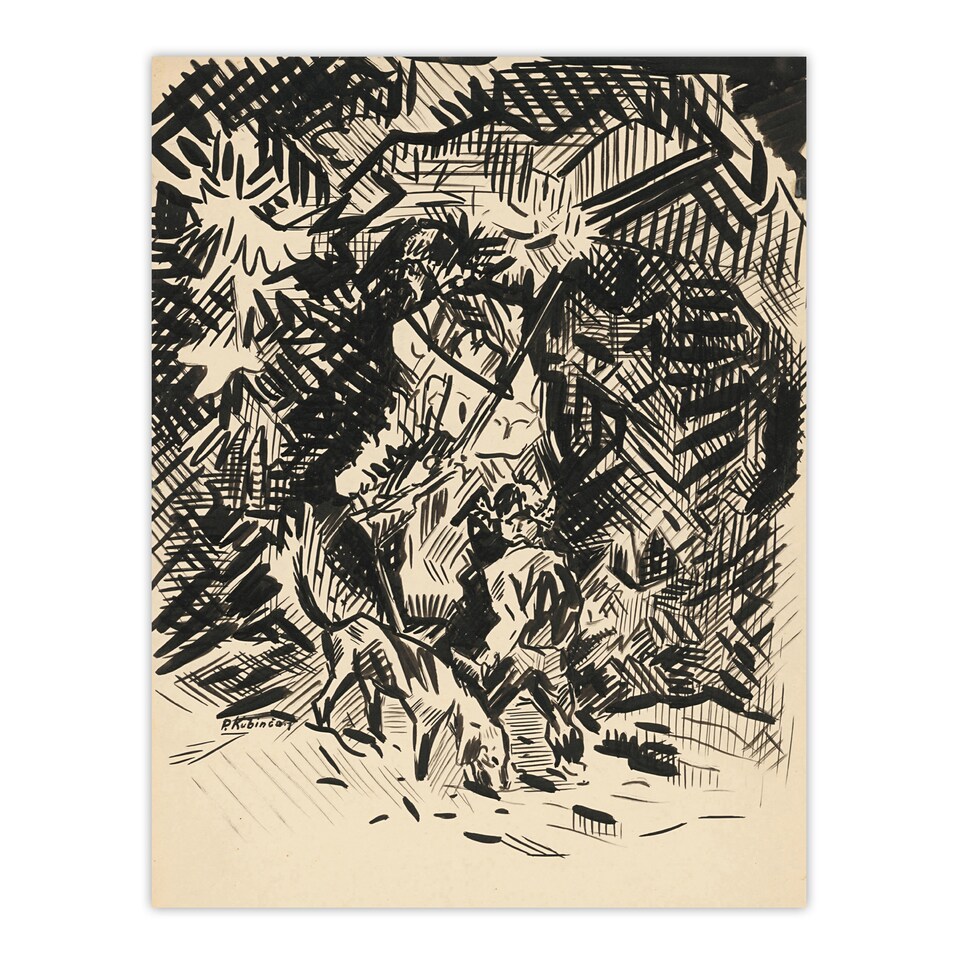 image 1 of Hunter With Child And Hound Kubincan Huge Wall Art Poster Print