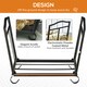 image 4 of Outsunny Metal Firewood Log Holder Indoor Outdoor Folding Firewood Rack Fireplace Wood Storage Shelf w Scrolls, RustResistant, Black, 48L x 34W x 37Hcm