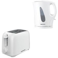 Daewoo Essentials 2 Slice Toaster & Kettle Set-White | White