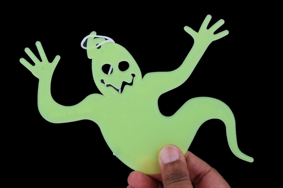 image 1 of Glow in the Dark Ghost Halloween Hanging Decorations 20cm - Pack of 3