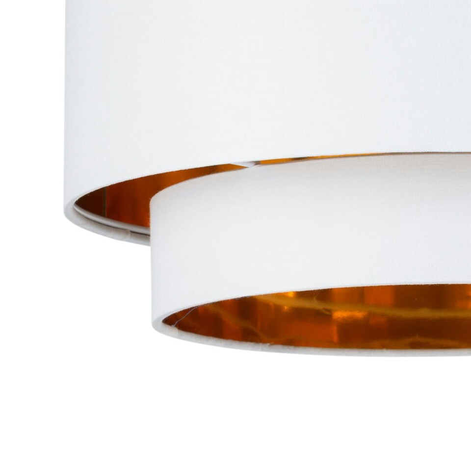 image 1 of Set of 2 Kozy - White and Gold 30cm Pendant Shades White | Gold