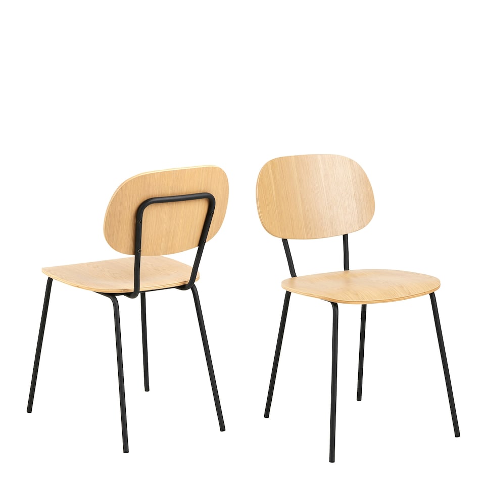 image 1 of Amira Dining Chair in Oak Set of 2