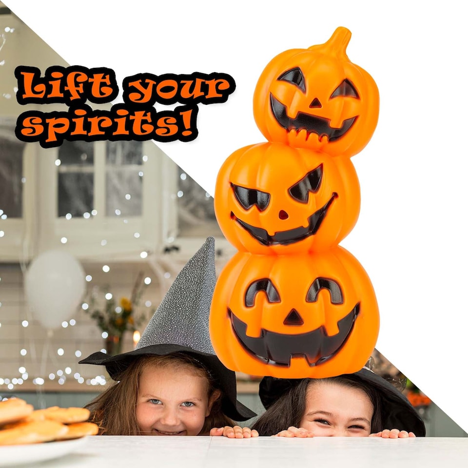 image 1 of PMS Halloween Pumpkin Light Up Decoration - Orange 30cm x 15cm