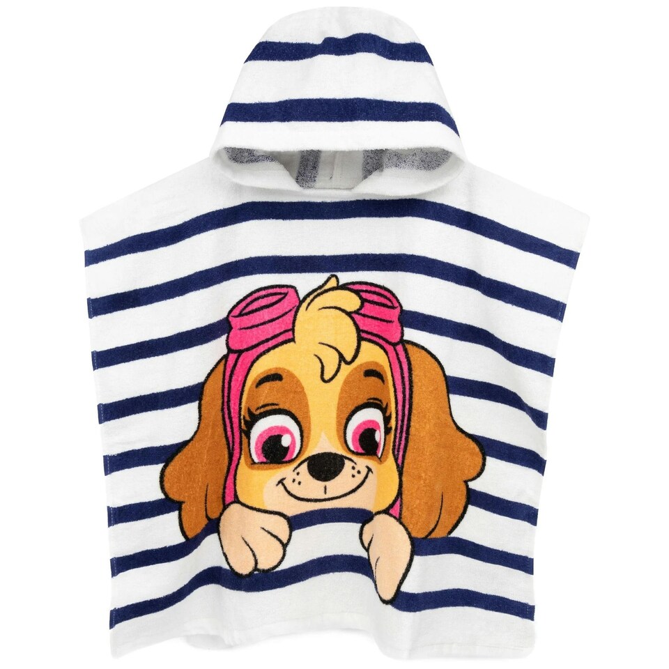 image 1 of Paw Patrol Childrens/Kids Skye Hooded Towel - White/Navy - One Size