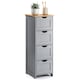 image 1 of Christow Grey Bathroom Drawer Unit Floor Storage Cabinet With Bamboo Top