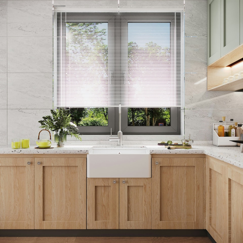 image 1 of 595mm - Single Bowl Butler Kitchen Sink - with Overflow & No Tap Hole