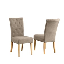 Set of 2 Pienza Fabric Dining Chairs - Brown