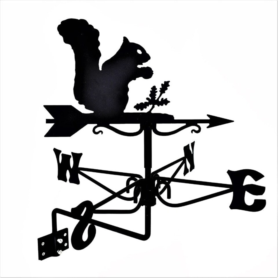 image 1 of Mini Squirrel Weathervane - Steel - L38 x W38 x H49 cm - Black