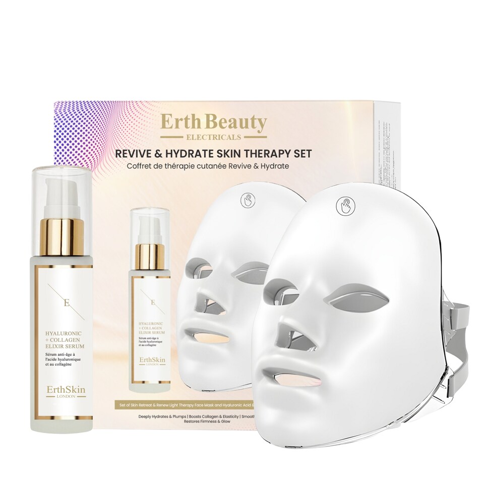 image 1 of Erth Skin London Revive & Hydrate Skin Therapy Set (Skin Retreat & Renew Light Therapy Face Mask + Ha Serum 60ml