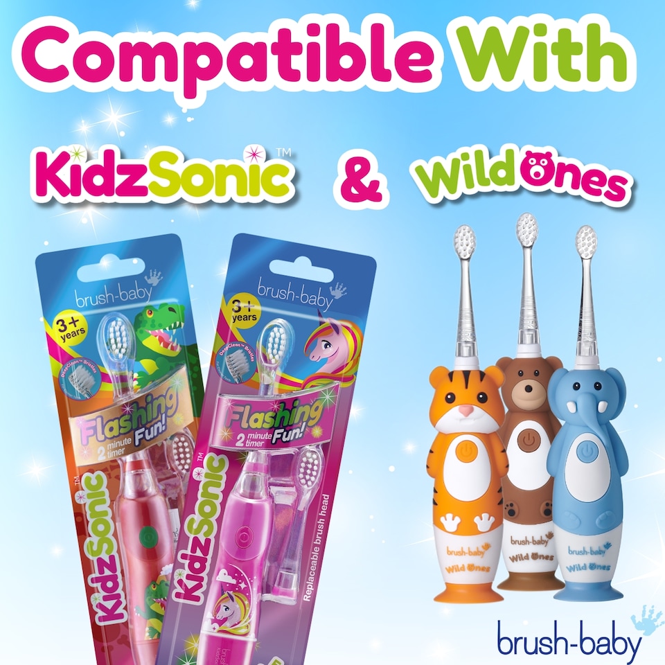 image 1 of Brush Baby Replacement KidzSonicÂ® Kids Electric Toothbrush Heads