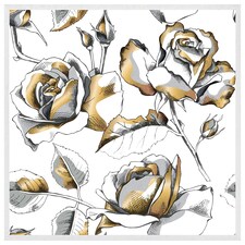 Golden roses (Picture Frame) White | M