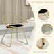 image 5 of HOMCOM Metal Wire Dining Chairs Set of 2, Steel Frame for Kitchen Gold