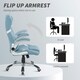image 6 of Vinsetto Fabric Office Desk Chair w/ Adjustable Height Tilt Function Blue Blue | White accents