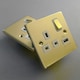 image 3 of SE HOME Polished Brass 1 Gang 13A DP 1 USB Switched Plug Socket White | Polished Brass