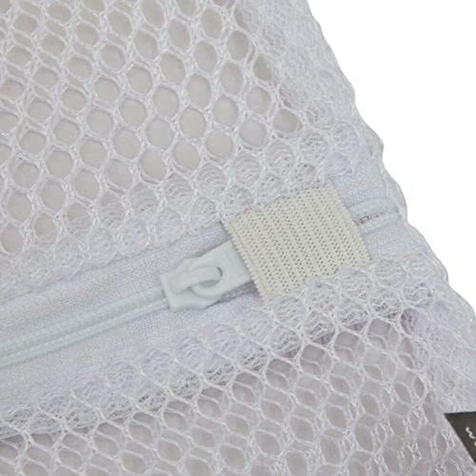 image 1 of 5 x  Small Net Washing Bags for Laundry with Strong Zip (31 x 36 cms) White