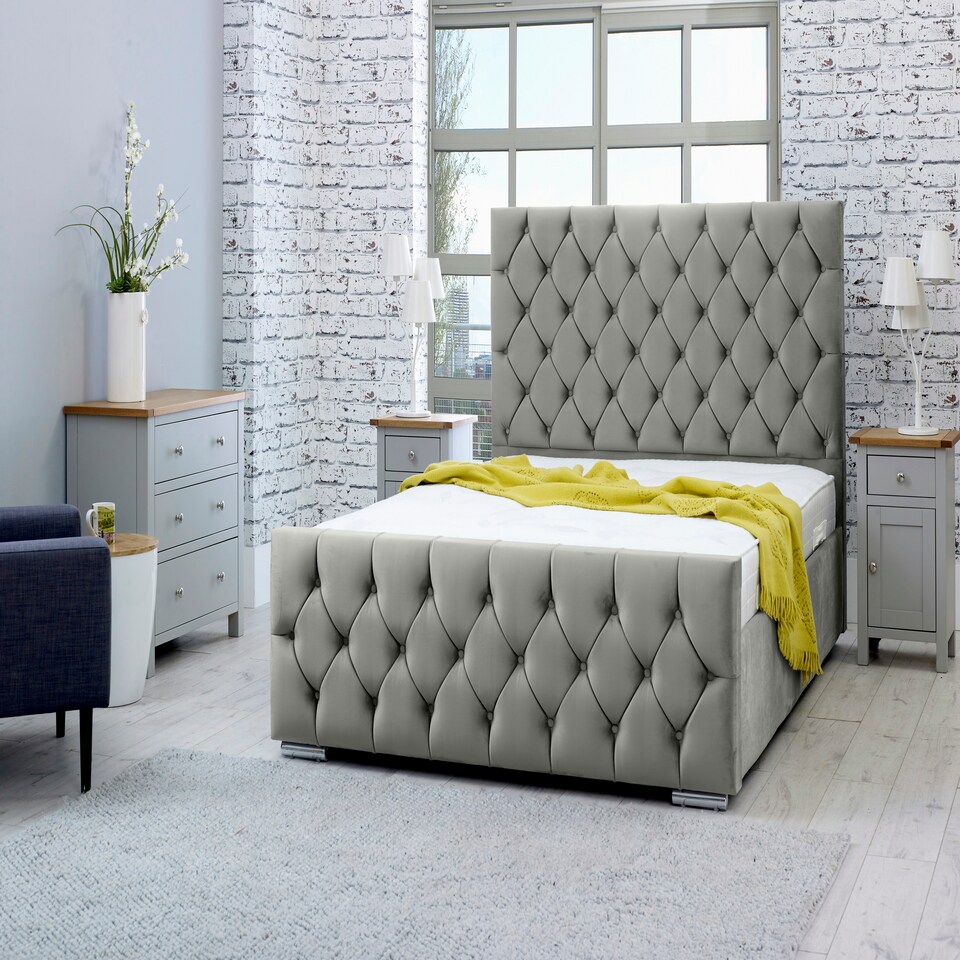 image 1 of Macono Plush Superking Bed Frame - Silver