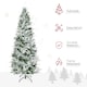 image 3 of HOMCOM 6 Foot Snow Flocked Artificial Christmas Tree Holiday with Pencil Shape
