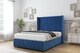 image 3 of Sloomy Rutherford Navy Plush Divan Bed Base No Drawers With 54 Inch Wingback Headboard & 12 Inch Matching Footboard | Blue | Navy | Small Single | 1